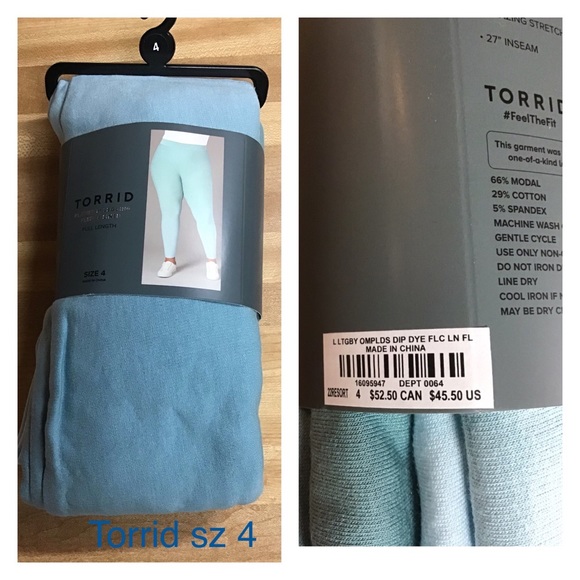 Torrid Platinum Fleece Lined Blue Dip Dye Leggings NWT - Picture 4 of 13